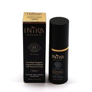 INIKA Organic Liquid Foundation w Hyaluronic Acid Toffee 1oz NEW